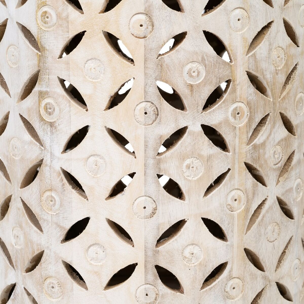Table d'appoint 37 x 37 x 46,5 cm Blanc Bois de manguier